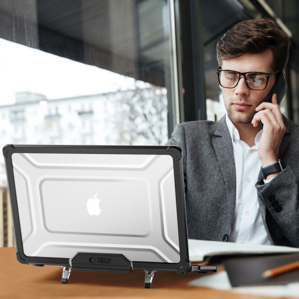 Tech-Protect Smartshell Pro για Macbook Air 13" M2 / M3 / M4 / 2023-2025 (Μαύρο/Διάφανο)