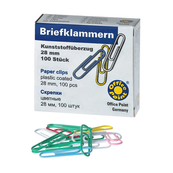 Officepoint Συνδετήρες 28mm με πλαστική επικάλυψη 100τμχ