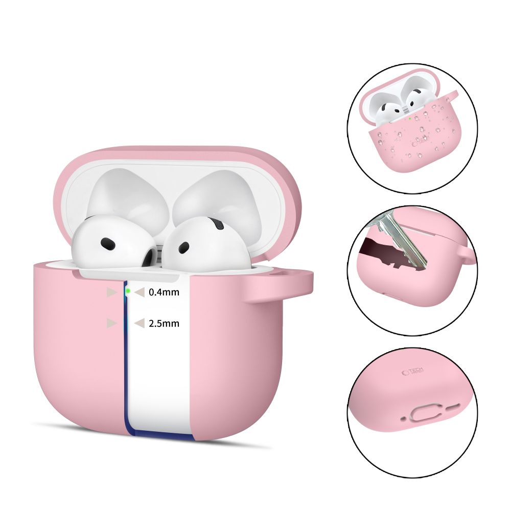 Tech-Protect Silicone Hook Θήκη για Apple AirPods 4 (Dusty Pink)