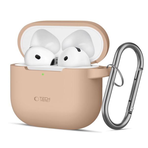 Tech-Protect Silicone Hook Θήκη για Apple AirPods 4 (Caffe Latte)