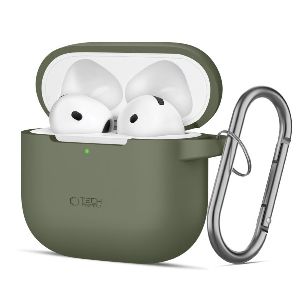 Tech-Protect Silicone Hook Θήκη για Apple AirPods 4 (Olive Green)