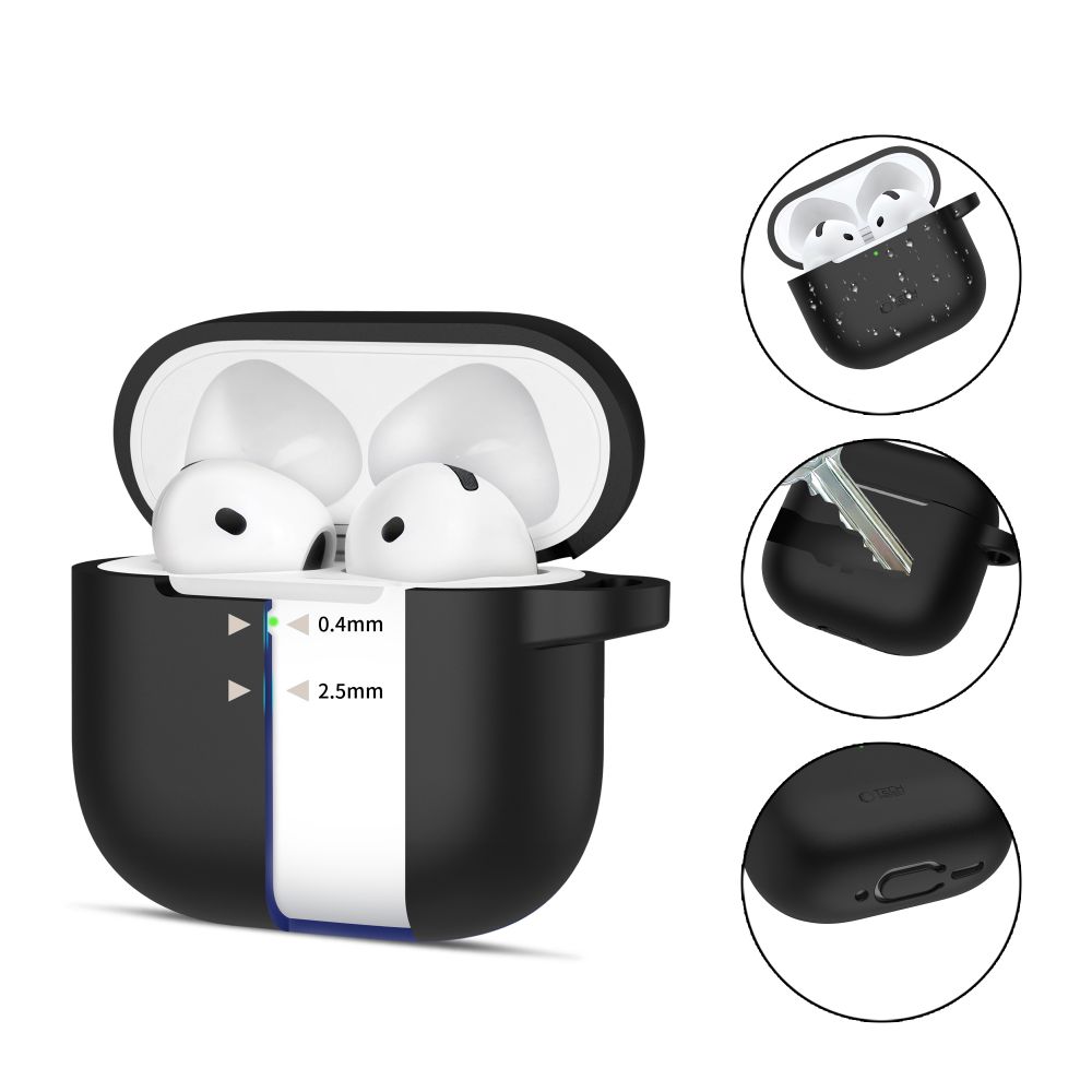 Tech-Protect Silicone Hook Θήκη για Apple AirPods 4 (Μαύρο)