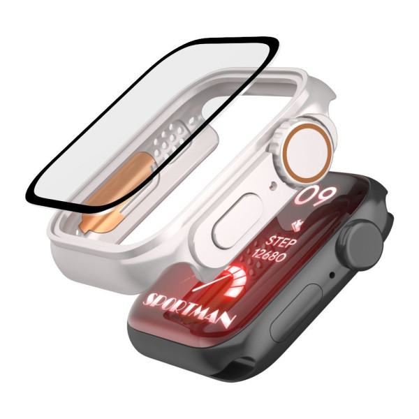 Tech Protect Defense360 Προστατευτική Θήκη PC μαζί με Tempered Glass για Apple Watch 10 (46 MM) (TITANIUM/ORANGE)
