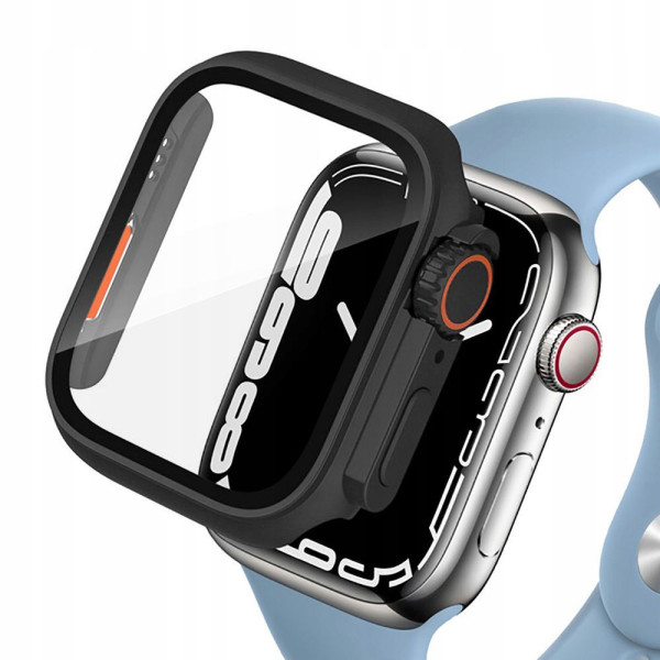 Tech Protect Defense360 Προστατευτική Θήκη PC μαζί με Tempered Glass για Apple Watch 10 (46 MM) (BLACK/ORANGE)
