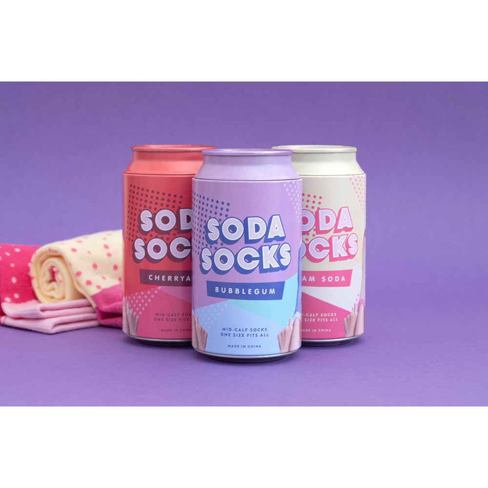 Luckies Soda Socks Cherryade Κάλτσες σε Μεταλλικό Κουτί - One Size