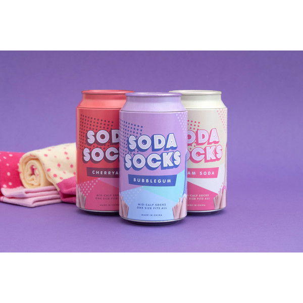 Luckies Soda Socks Cherryade Κάλτσες σε Μεταλλικό Κουτί - One Size