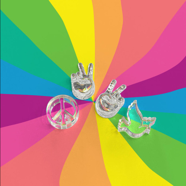 Winkee Παγοθήκη Σιλικόνης Peace για Πάγο ή Σοκολατάκια (Πορτοκαλί)