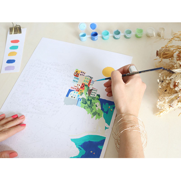 Petite Epicerie Σετ Ζωγραφικής με Αριθμό - Μικρό Πινέλο - Cinque Terre από την Kenzie Elston