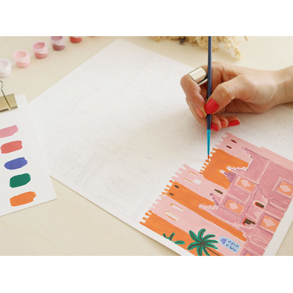 Petite Epicerie Σετ Ζωγραφικής με Αριθμό - Μικρό Πινέλο - Μαρόκο από τη Mona Mai