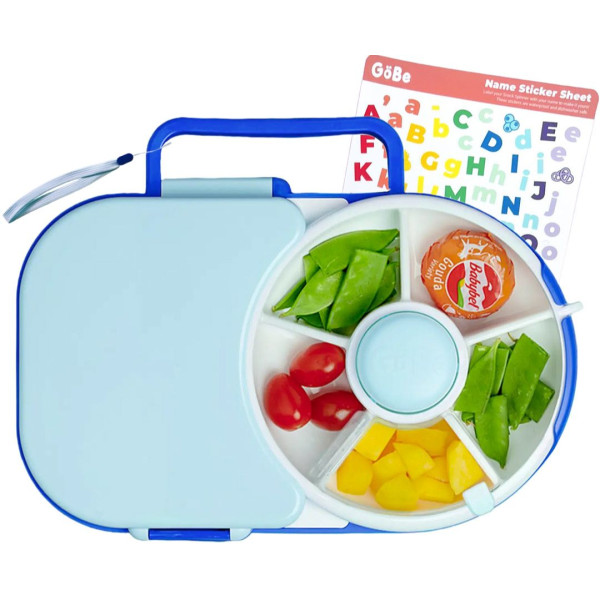 Gobe 2σε1 Φαγητοδοχείο και Snack Spinner Sticker Edition (Blueberry Blue)