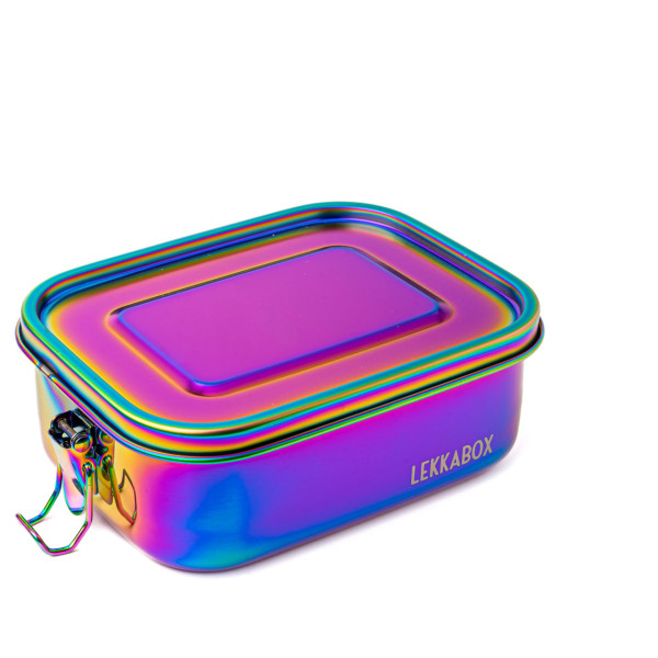 Lekkabox Safe Rainbow Ανοξείδωτο Φαγητοδοχείο με 3 Χωρίσματα 1000ml