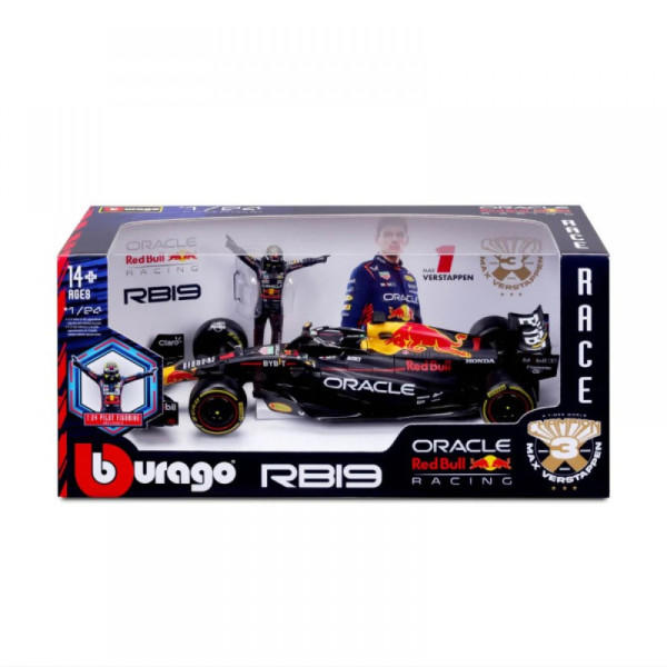 Bburago Race - Oracle Red Bull Formula1 RB19 (2023) #1 with Driver Max Verstappen 1/24