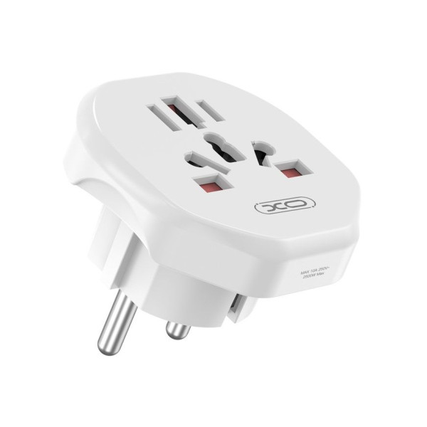 XO WL23 Αντάπτορας ταξιδιού από EU σε Πολυεθνικό Universal (Λευκό)