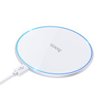 Hoco CW6 Pro Ασύρματος φορτιστής με φως 2A 15W (Λευκό)