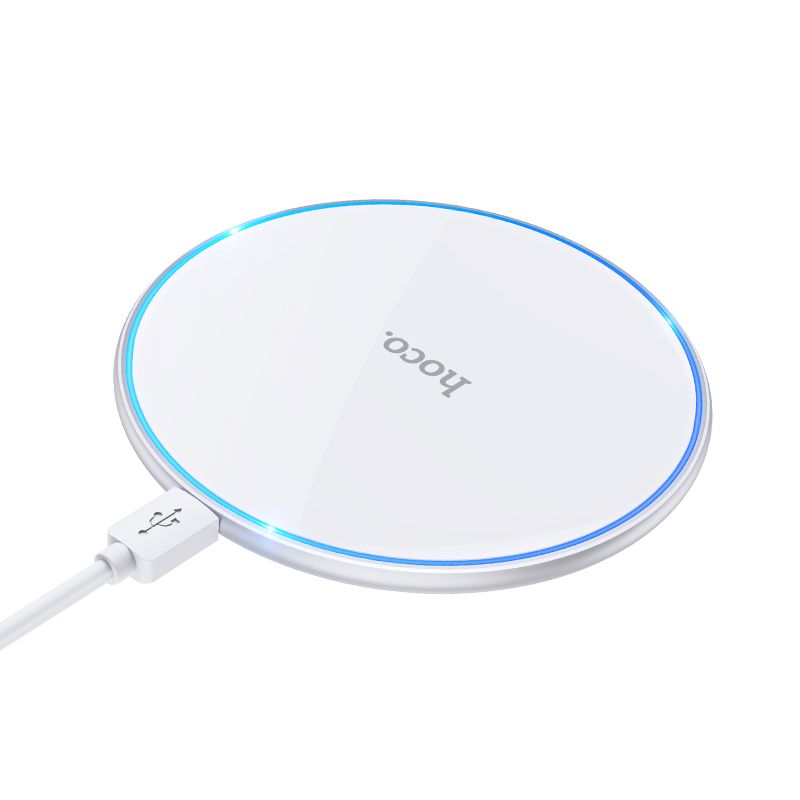 Hoco CW6 Pro Ασύρματος φορτιστής με φως 2A 15W (Λευκό)
