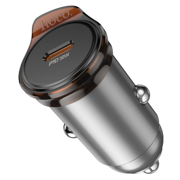 Hoco NZ16 Φορτιστής αυτοκινήτου Type-C PD QC 30W (Metal Gray)