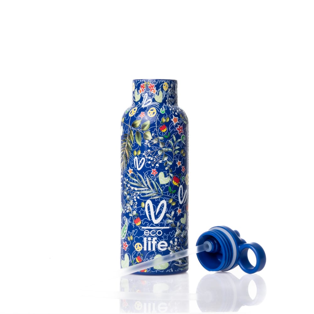 EcoLife x Vasiliki Blue Ανοξείδωτο Μπουκάλι Θερμός 500ml