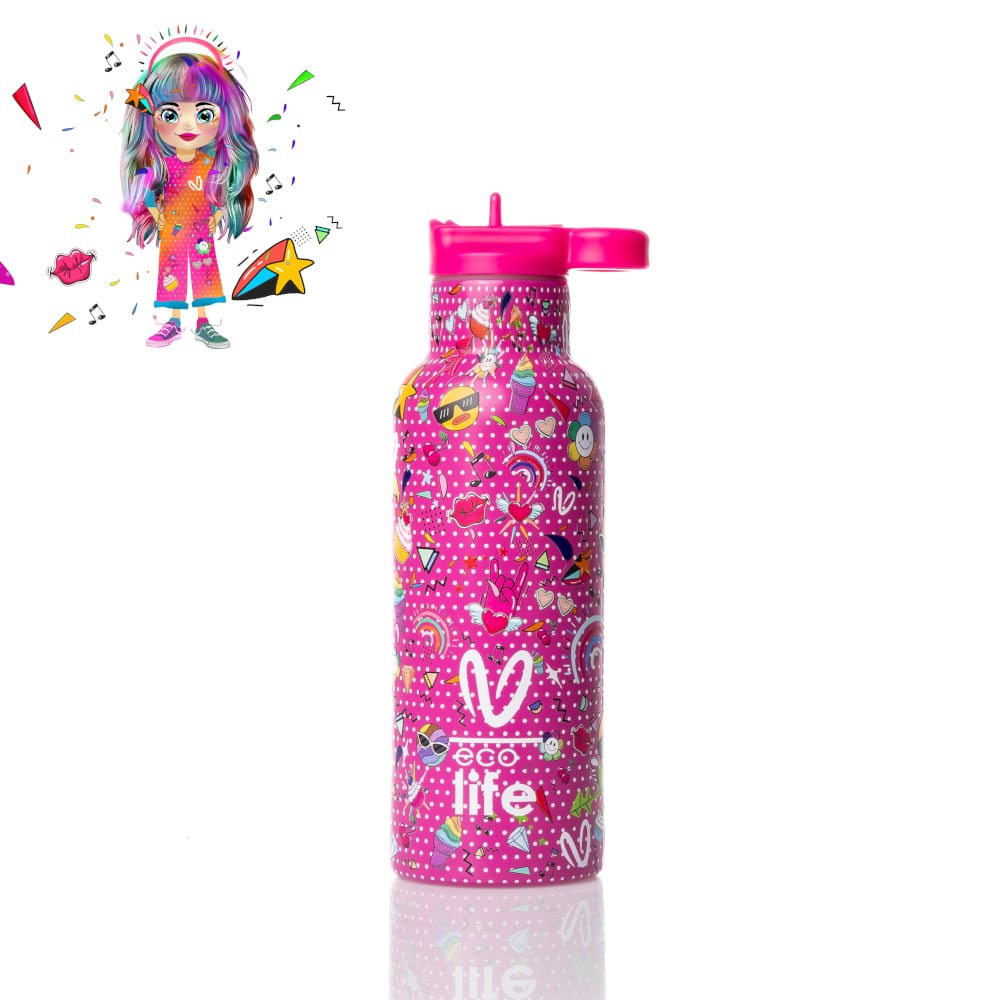 EcoLife x Vasiliki Rainbow Ανοξείδωτο Μπουκάλι Θερμός 500ml