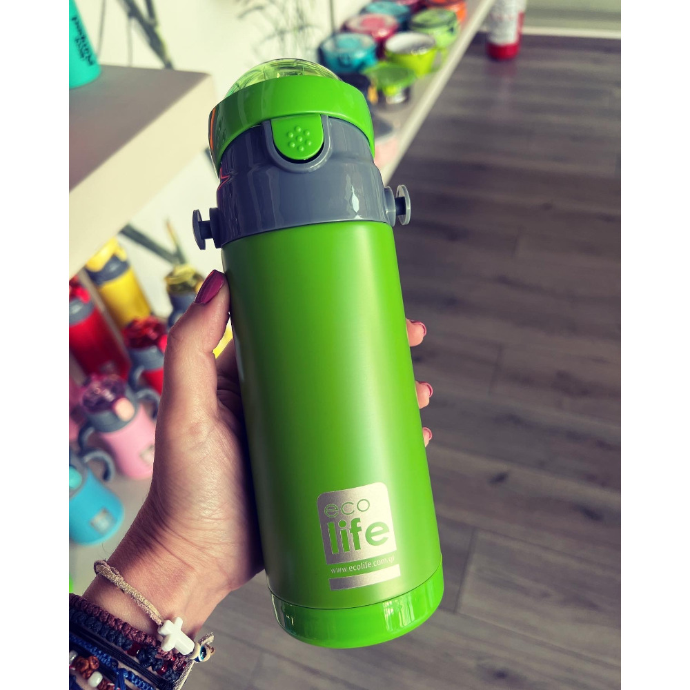 EcoLife Kids Thermos Ανοξείδωτο Μπουκάλι Θερμός Green 400ml