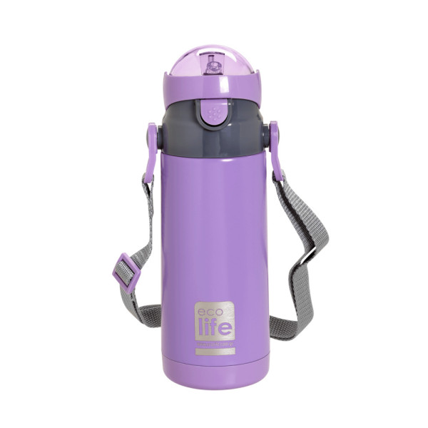 EcoLife Kids Thermos Ανοξείδωτο Μπουκάλι Θερμός Lilac 400ml