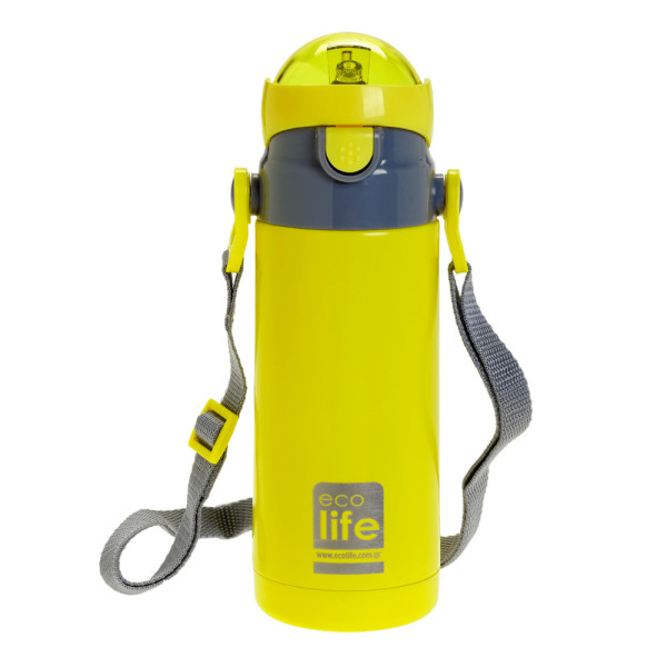 EcoLife Kids Thermos Ανοξείδωτο Μπουκάλι Θερμός Yellow 400ml