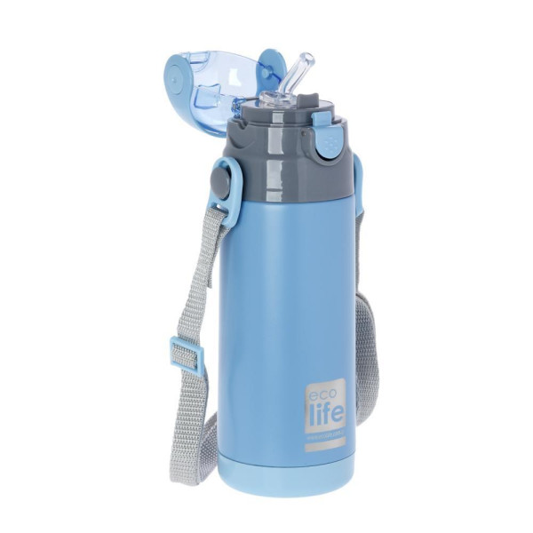 EcoLife Kids Thermos Ανοξείδωτο Μπουκάλι Θερμός Blue 400ml