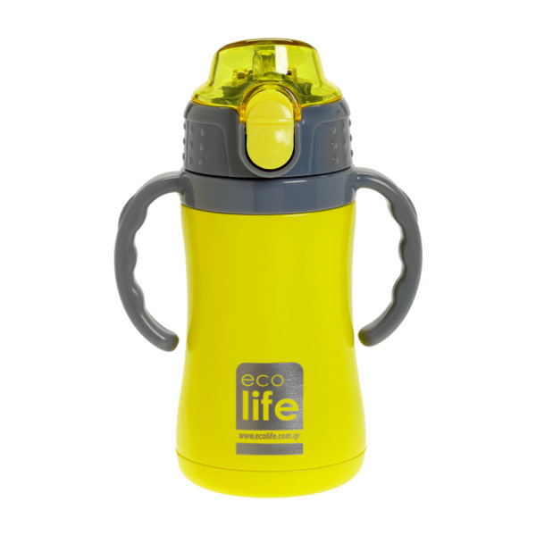 EcoLife Kids Thermos Ανοξείδωτο Μπουκάλι Θερμός Yellow 300ml