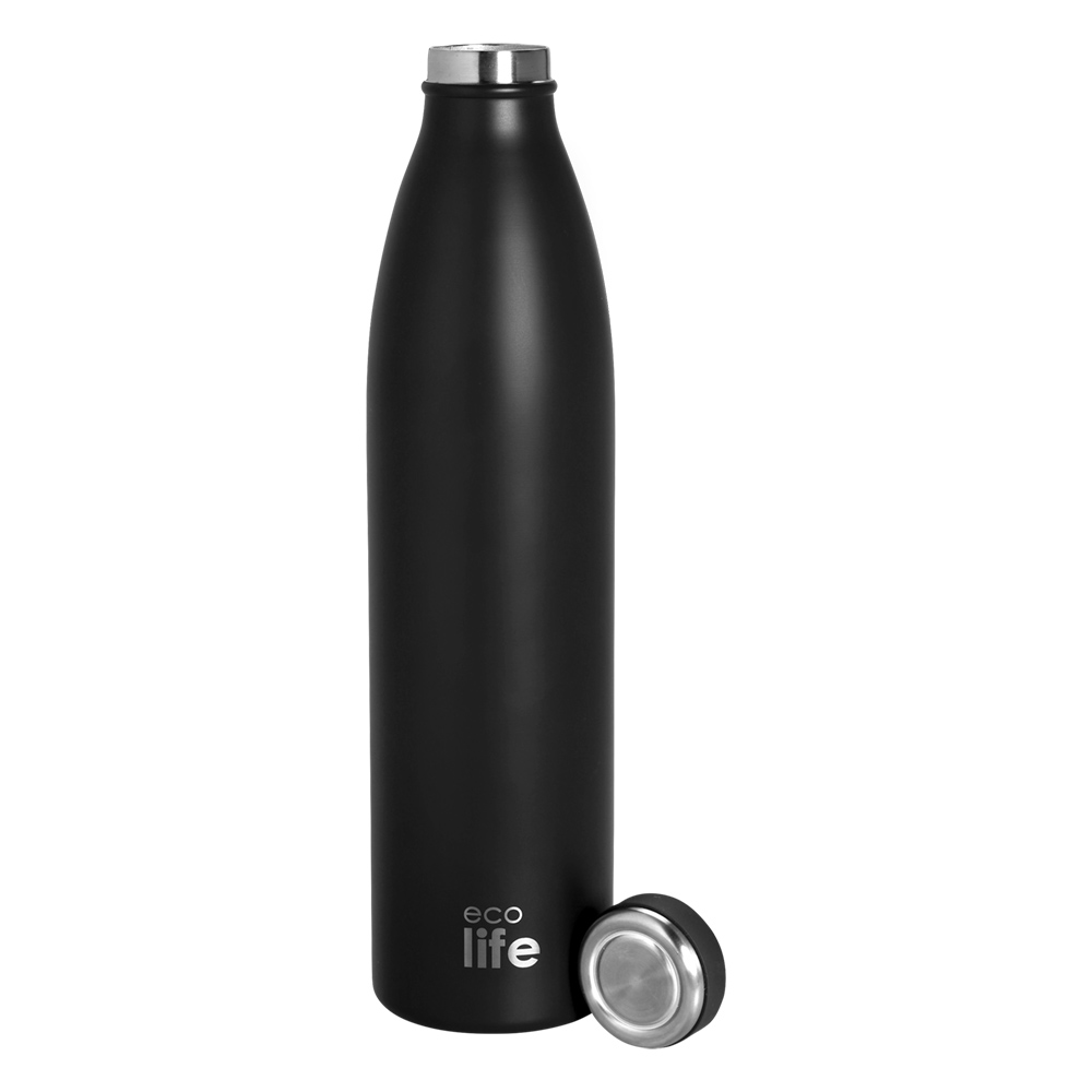 EcoLife Slim Ανοξείδωτο Μπουκάλι Θερμός Black 1L