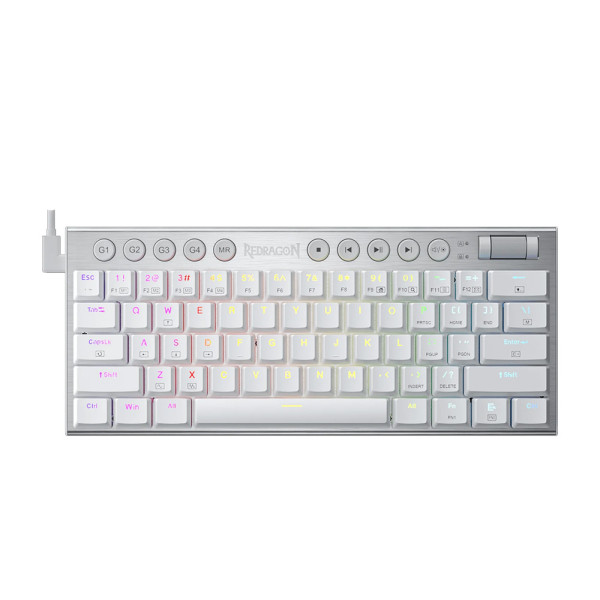 Redragon Horus Mini K632W-RGB PRO Μηχανικό Gaming πληκτρολόγιο Wired / 2.4G / BT (White)