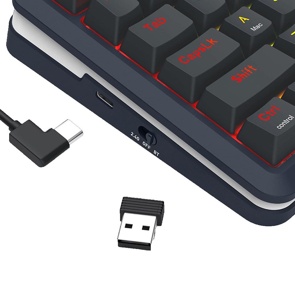 Redragon Flekact K708RGB-PRO Μηχανικό Gaming πληκτρολόγιο Wired / 2.4G / BT, LCD (Black)