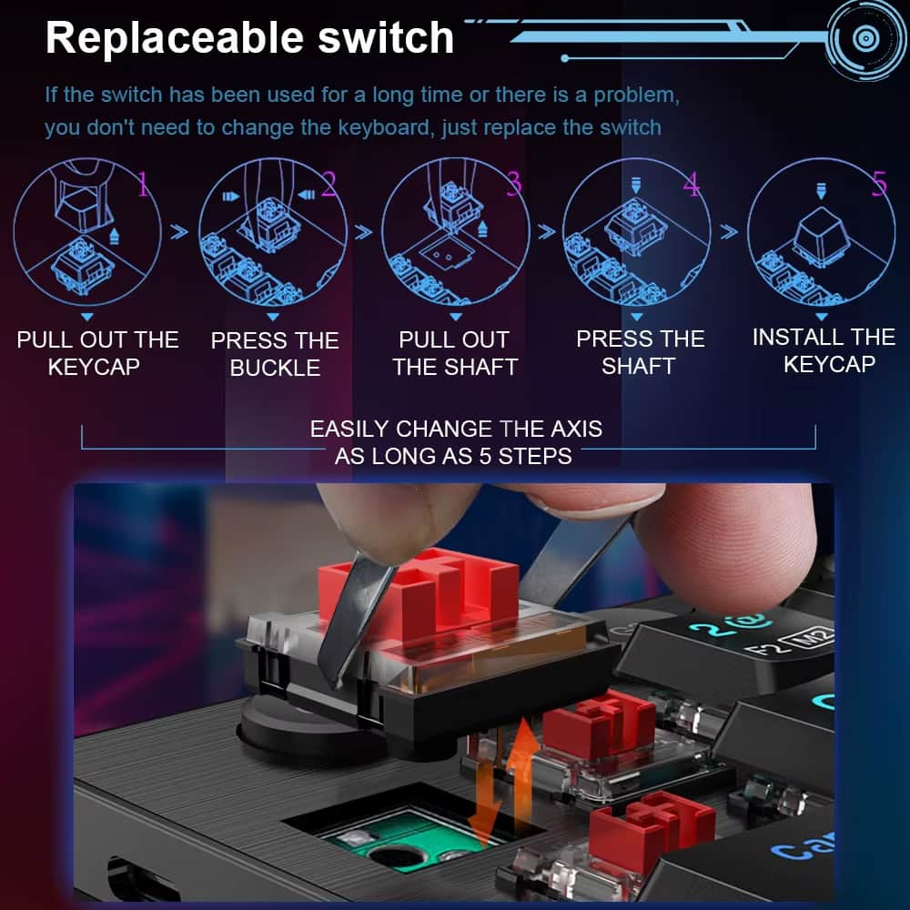 Redragon Sion K653-RGB Μηχανικό Ενσύρματο Low Profile Gaming πληκτρολόγιο