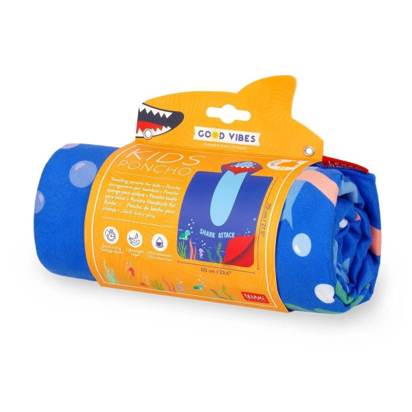 Legami VPTK0002 Παιδικό Πόντσο Πετσέτα Shark