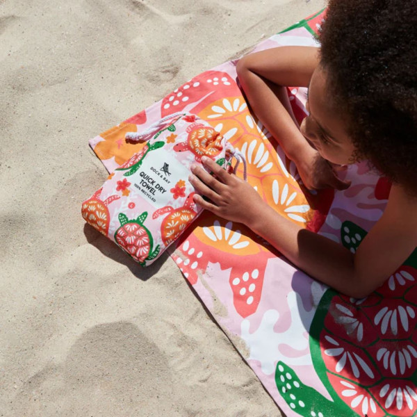 Dock & Bay Παιδική Πετσέτα Θαλάσσης Μικροΐνών 130 x 70 cm - Turtley Tropical