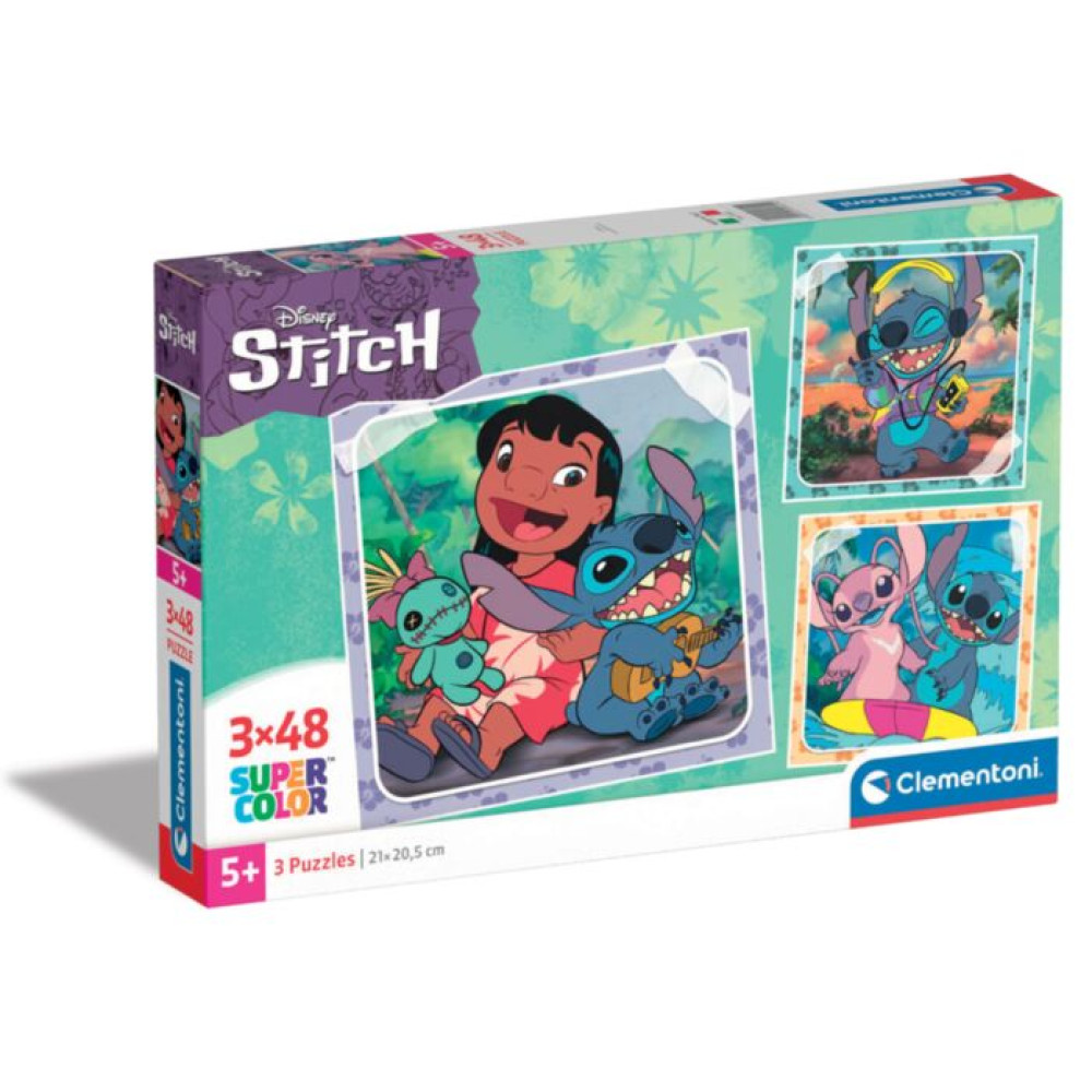 Clementoni Παιδικό Παζλ Super Color Disney Stitch (3x48 τμχ)