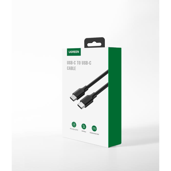 Καλώδιο Ugreen US286/50997 USB-C σε USB-C PD 60W 1m (Μαύρο)