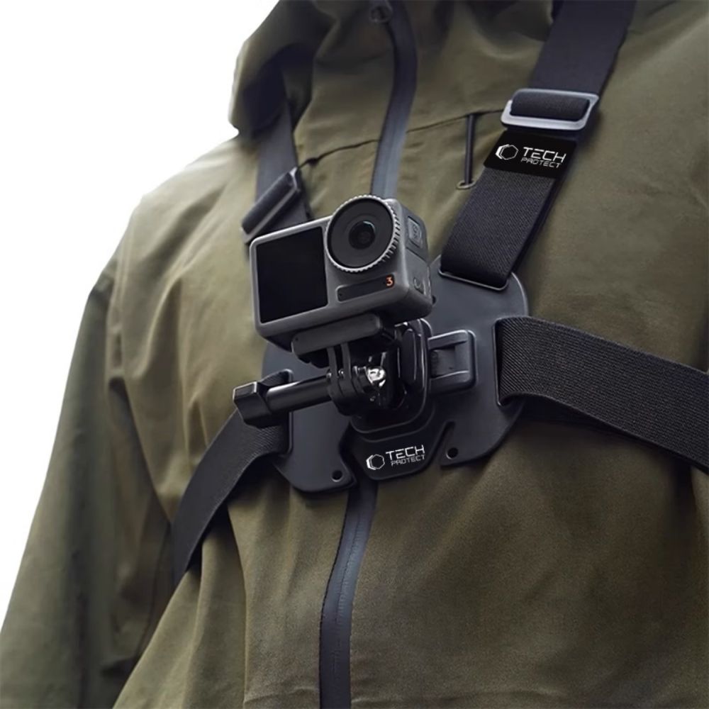 Tech-Protect GA100 βάση στήθους για Action Camera GoPro / DJI (Μαύρο)