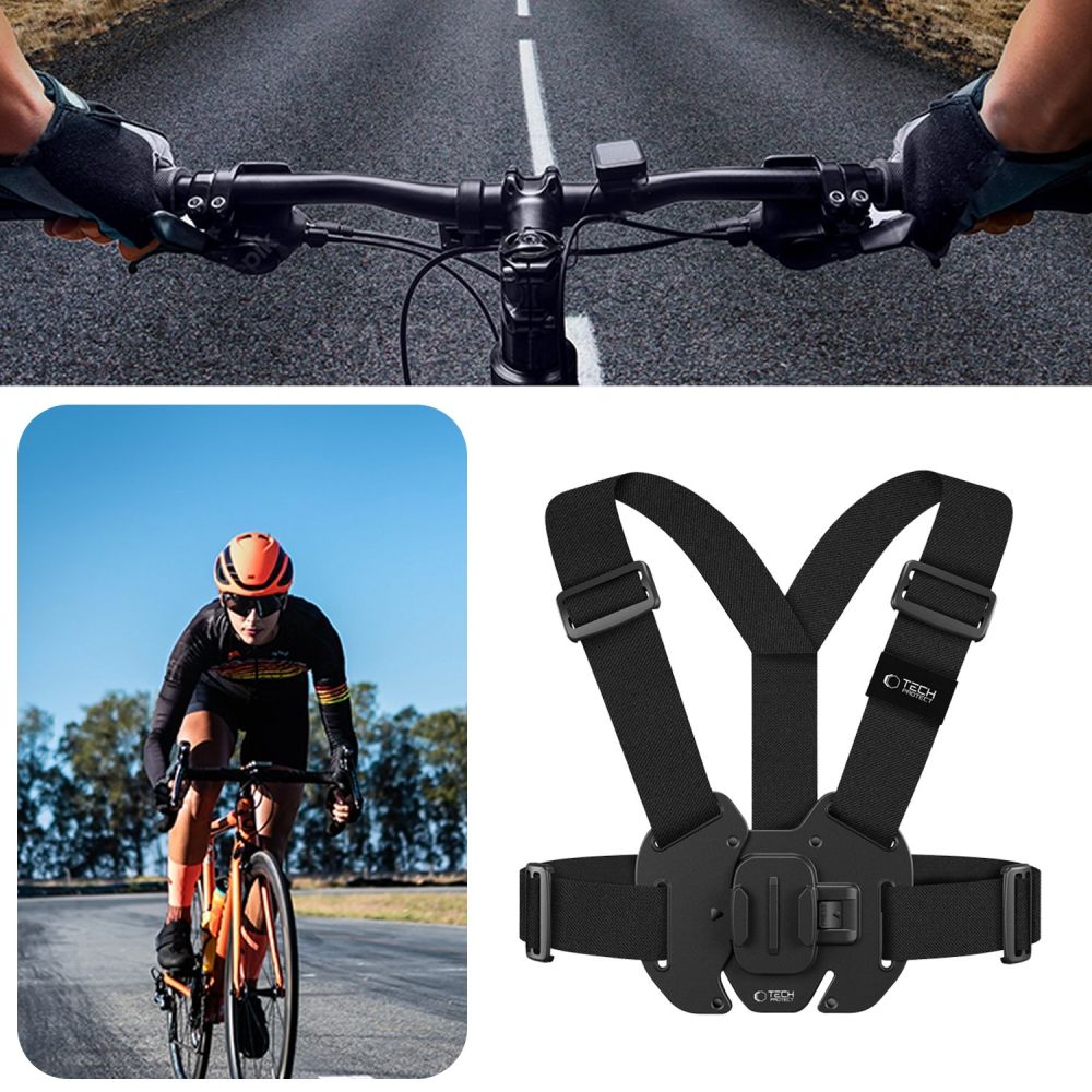 Tech-Protect GA100 βάση στήθους για Action Camera GoPro / DJI (Μαύρο)