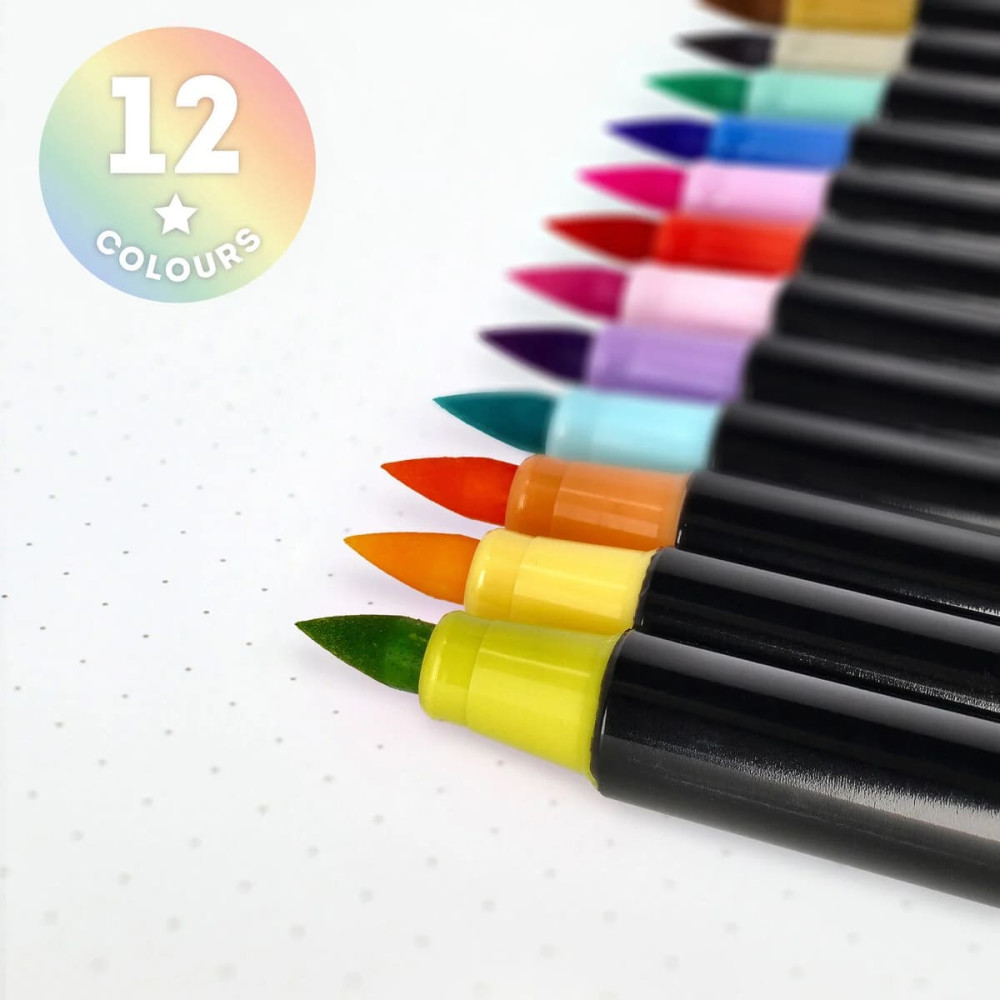 Legami VBUMA0002 Σετ 12 μαρκαδόρων σε σχήμα πινέλου Pastel
