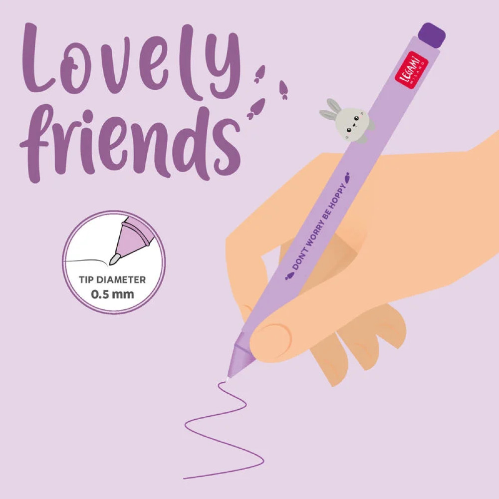 Legami VCPP0009 Gel Pen Lovely Friends - Bunny 