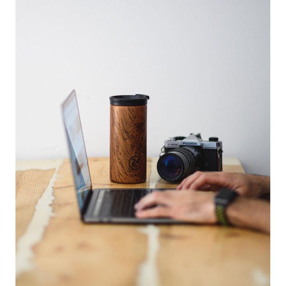 24Bottles Travel Tumbler Ανοξείδωτο Ποτήρι Θερμός 0.60lt (Sequoia Wood)
