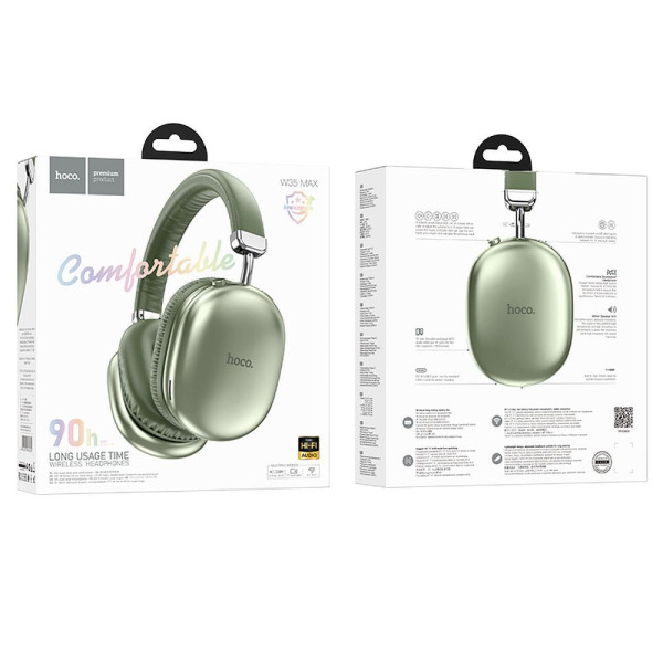 Hoco W35 MAX Ασύρματα/Ενσύρματα Over Ear Ακουστικά (Πράσινο)