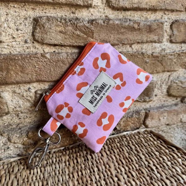 Miss Minimal Key Chain Μπρελόκ Πορτοφολάκι Orange Leopard