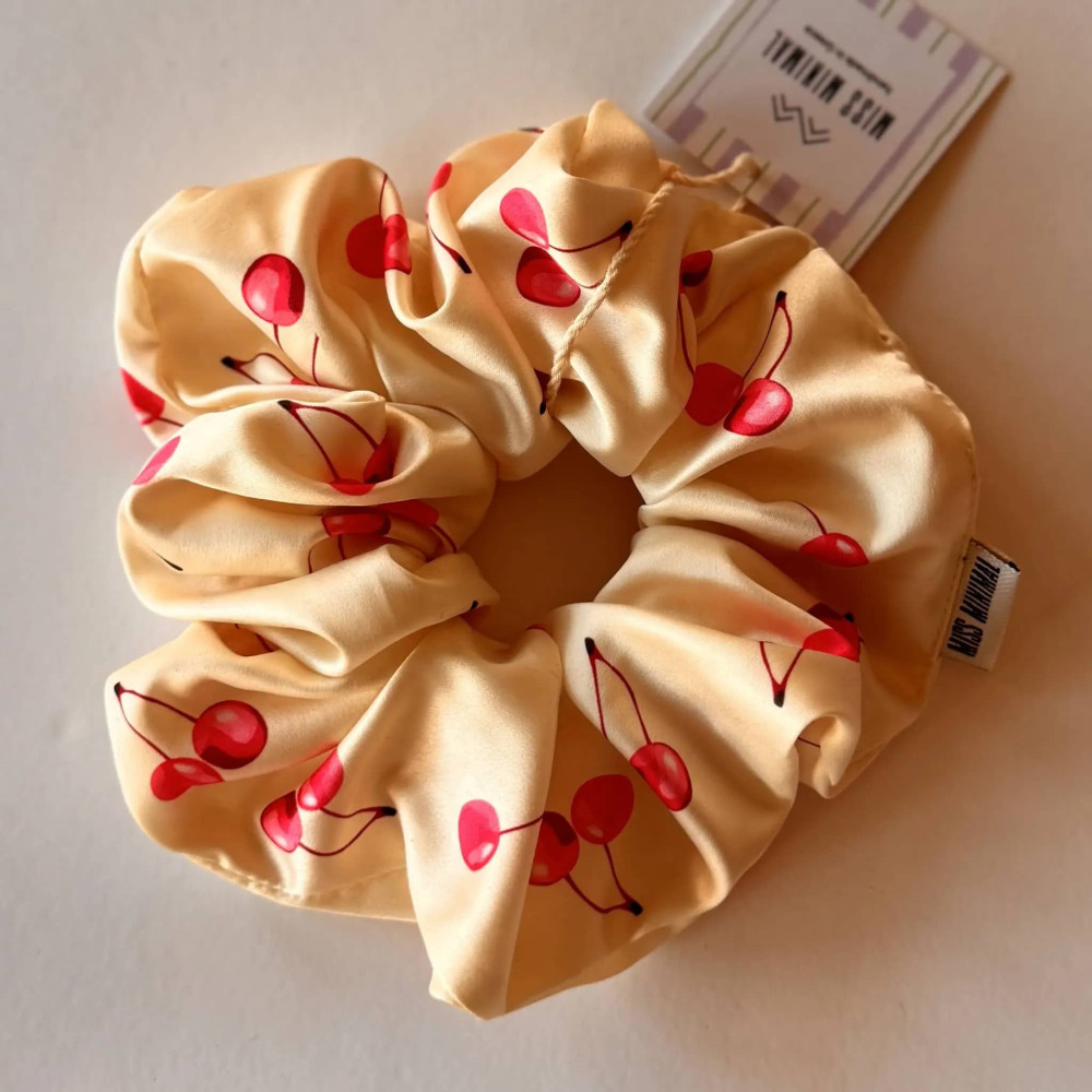 Miss Minimal Scrunchie Satin Cherries