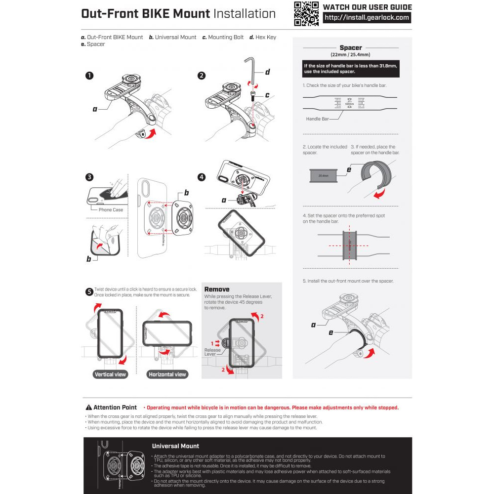 Spigen Gearlock MF100 Βάση Στήριξης Ποδηλάτου για Κινητό