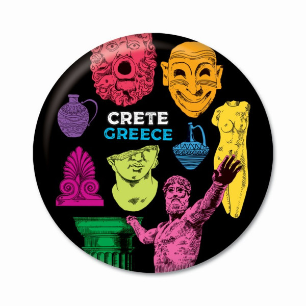 Thinkofgreece Μαγνητάκι 5.9cm Crete Statue Mix 2