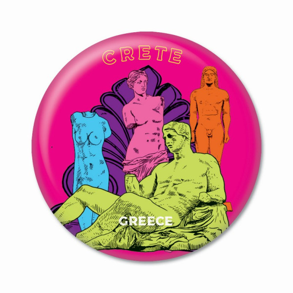 Thinkofgreece Μαγνητάκι 5.9cm Crete Statue Mix 4
