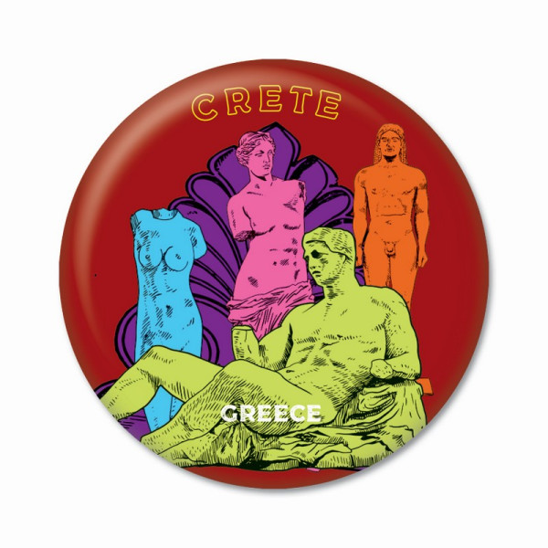 Thinkofgreece Μαγνητάκι 5.9cm Crete Statue Mix 5