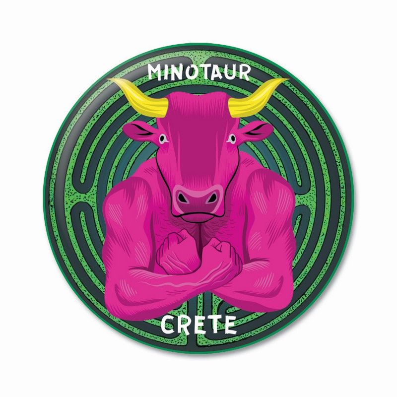 Thinkofgreece Μαγνητάκι 5.9cm Minotaur Pattern 2