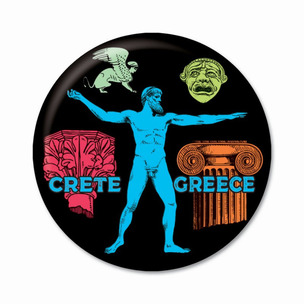 Thinkofgreece Μαγνητάκι 5.9cm Crete Statue Mix 1