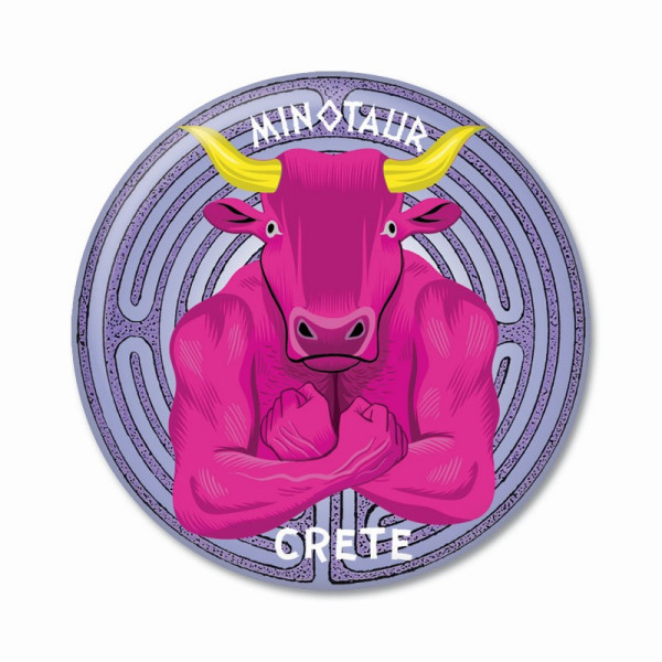 Thinkofgreece Μαγνητάκι 5.9cm Minotaur Pattern 5